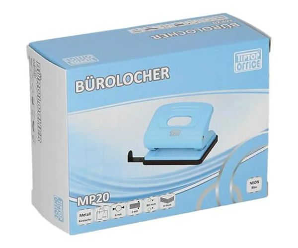Spirit: Neon albastru perforator metalic cu două găuri MP20