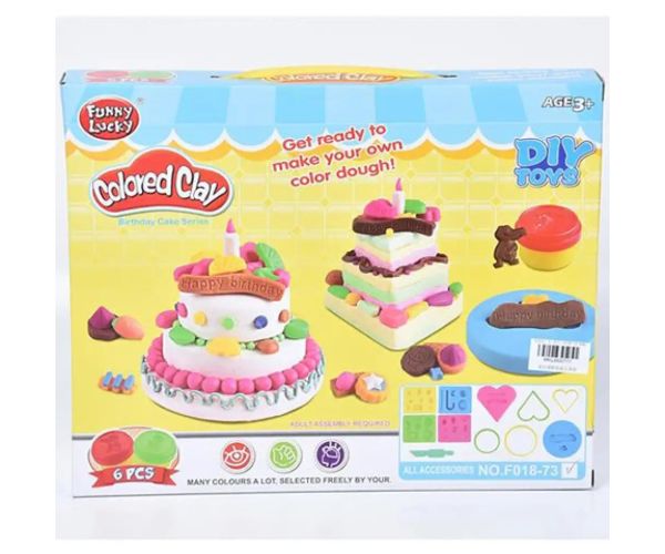 Set de plastilină de făcut tort cu 6 bucăți de culori de plastilină, forme