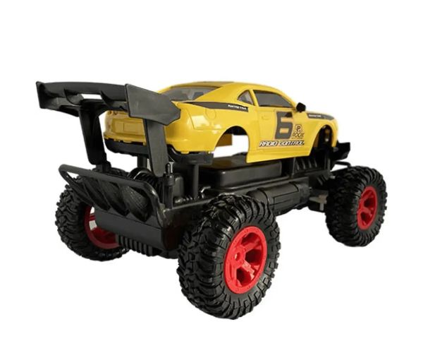 RC Off-Road mașină de jucărie galbenă Camaro cu lumină 27 MHz 29cm 1/14 scală