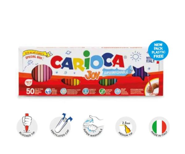Carioca Joy Superwashable lavabil 50 bucăți marker set în pachet de jumătate de metru