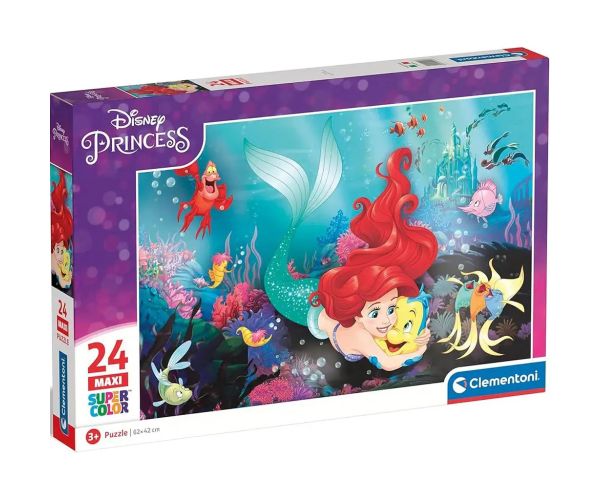 Mica sirenă puzzle maxi supercolor 24 bucăți - Clementoni