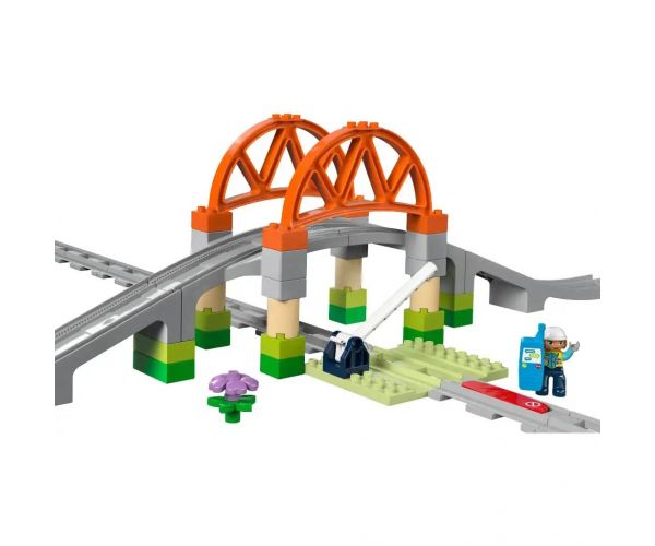 LEGO® DUPLO®: Set de accesorii pentru pod feroviar și șine (10426)