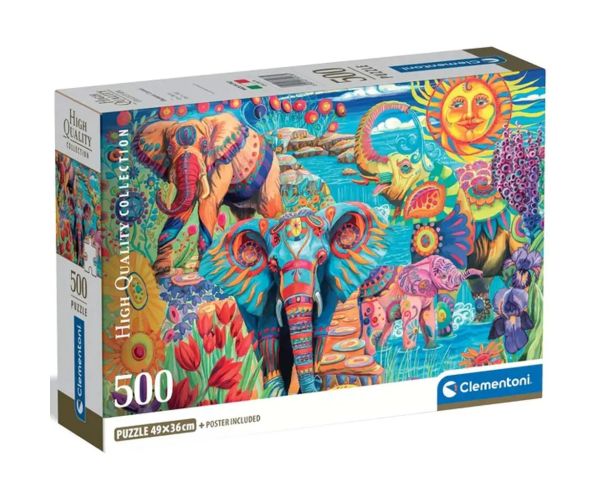 Carnavalul elefanților puzzle compact de 500 de piese - Clementoni