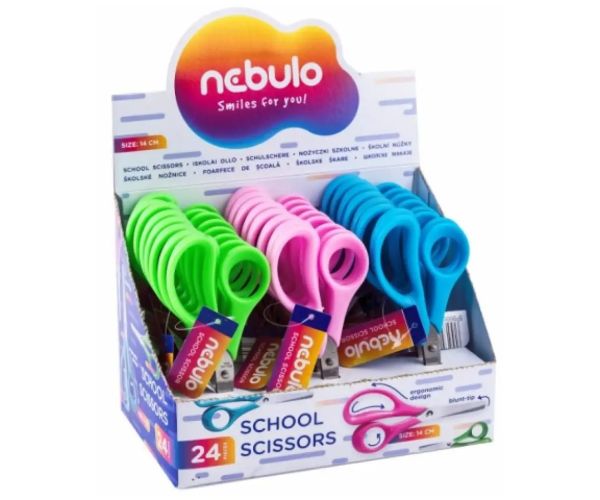 Nebulo: Foarfecă pentru școală ergonomică cu vârf rotund mai multe variante