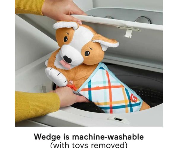 Fischer-Price: Corgie Puppy Crește cu mine pernă cu zornăitoare, dentiție și oglindă - Mattel