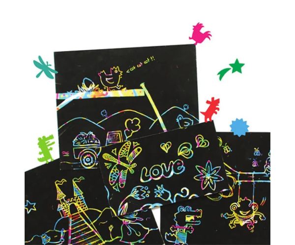 Scratch Art set cu șabloane 5 foi