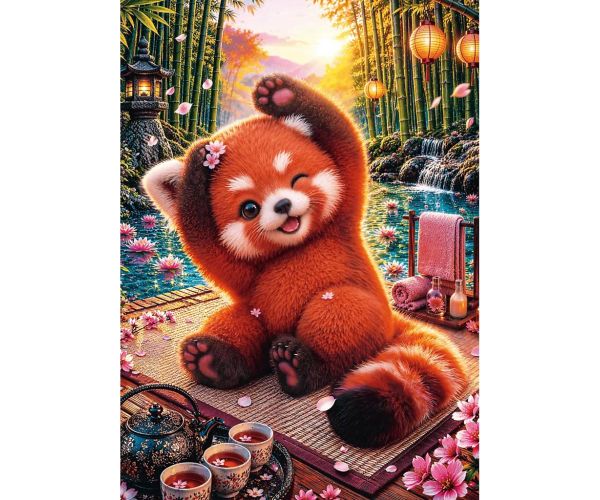 Panda roșu fermecător 500 de piese Puzzle calitate Premium plus - Trefl
