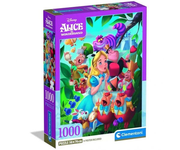 Disney - Alíz csodaországban 1000 db-os puzzle poszterrel - Clementoni