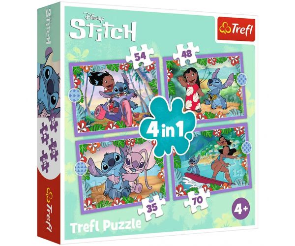 Disney Lilo&Stitch őrült napja 4 az 1-ben puzzle szett - Trefl