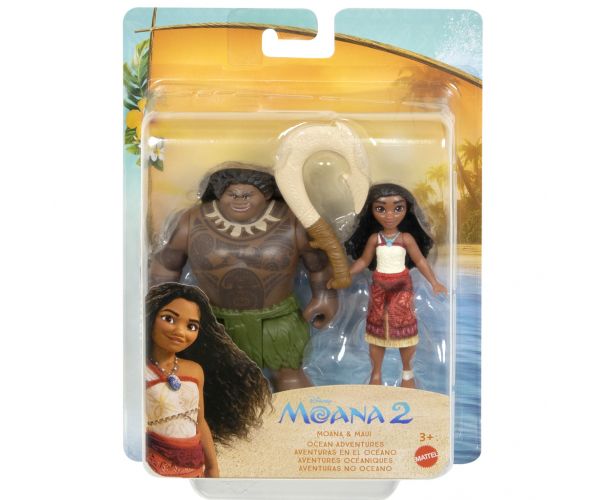 Disney+Prințese: Vaiana 2 - Set de joacă cu figurine Vaiana și Maui - Mattel