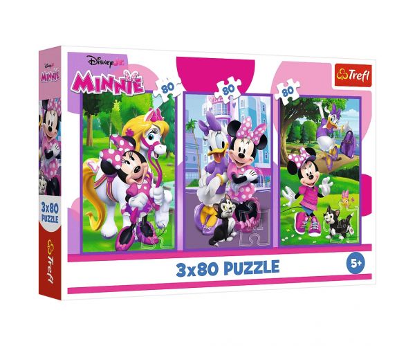 Disney: Puzzle Minnie Mouse și prietenii săi 3x80 bucăți - Trefl