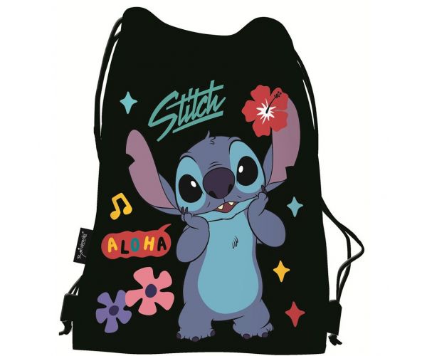 Disney Stitch Black Aloha sac de sport, sac de gimnastică 34x43cm