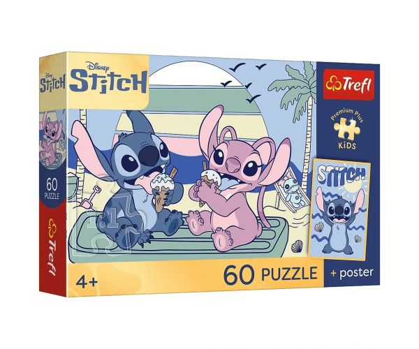 Disney Stitch Distracție cu înghețată, puzzle de 60 de piese - Trefl