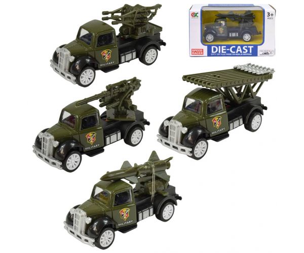 Die-Cast: Mașină militară în mai multe versiuni 1/55
