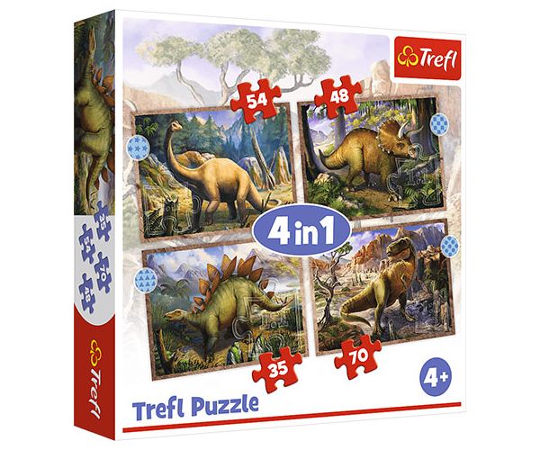 Dino interesanți 4 in 1 puzzle - Trefl