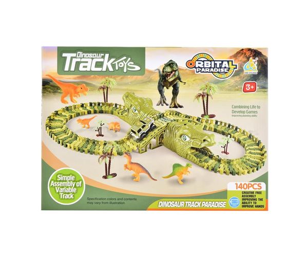 Dino parc set de joacă cu mașinuță, dinozaur 140 bucăți