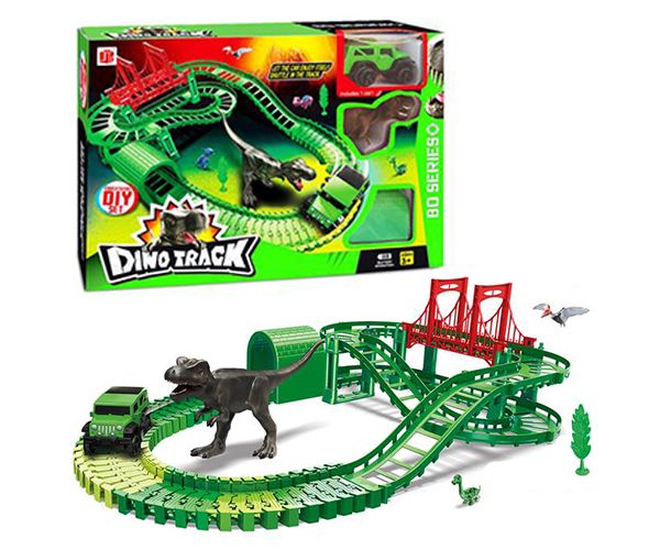 Dino pistă de aventură cu mașină și accesorii