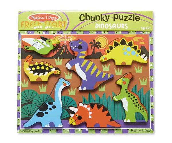 Dinók könnyen megfogható fa forma puzzle - Melissa & Doug
