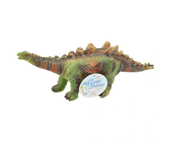 Dino World: Dinozaur Stegosaurus cu sunet, material vinyl cu umplutură de bumbac 35cm