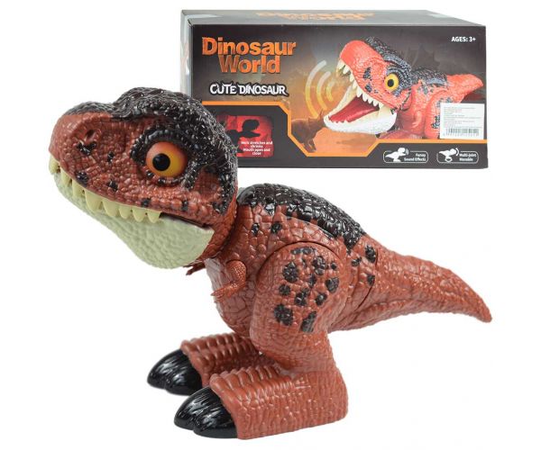 Dino World: T-Rex baby dinozaur simpatic cu efecte sonore 25cm