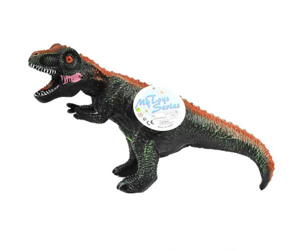 Dino World: Vinyl anyagú hangot adó T-REX dinoszaurusz figura pamut töltéssel 35cm-es méretben