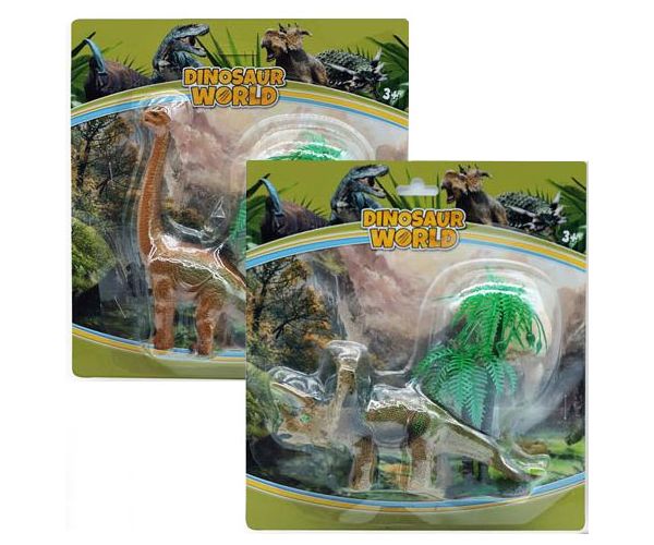 Dino World: Triceratops sau Brachiosaurus figurină cu copac