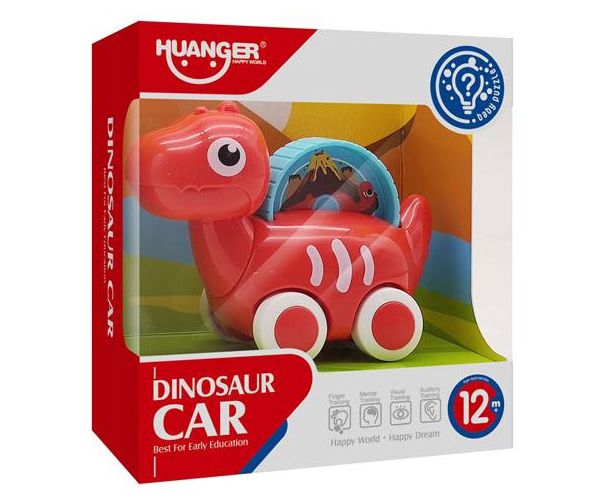 Dinosaur Car baby mașinuță roșie 10,5cm