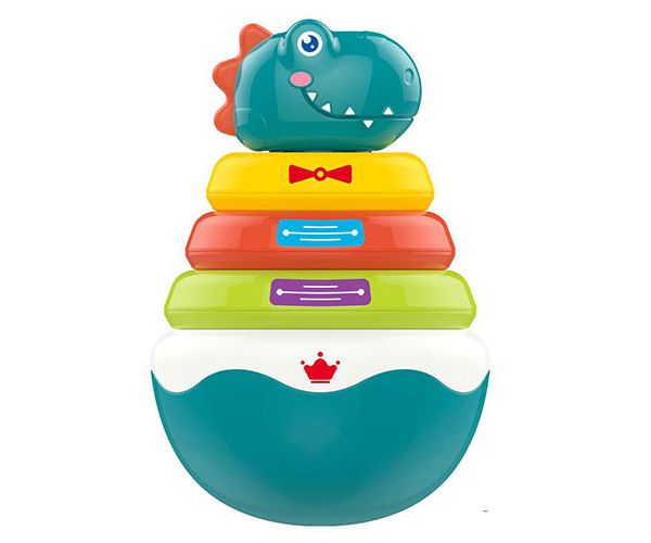 Dinoszauruszos gyűrűpiramis fejlesztő játék
