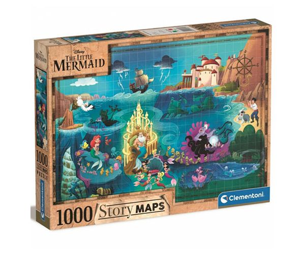 Disney: A kis hableány térkép puzzle 1000db-os - Clementoni