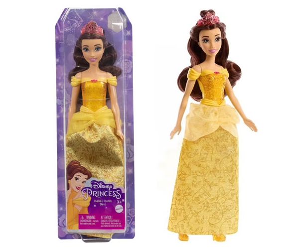 Disney Hercegnők: Csillogó Belle hercegnő baba - Mattel