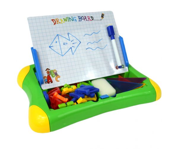 Drawing Board: Multifunkciós mágneses rajztábla filccel és betűkkel 30x24cm