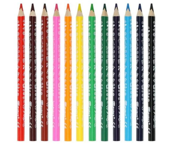 Spirit: Jumbo triunghi creioane colorate set 12 bucăți