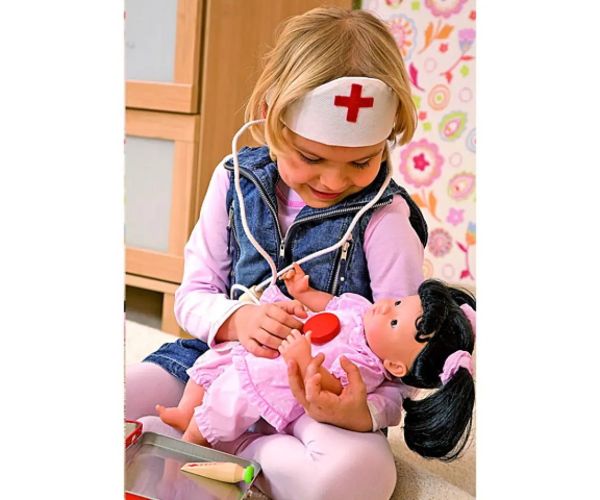 Geantă medicală din lemn cu accesorii