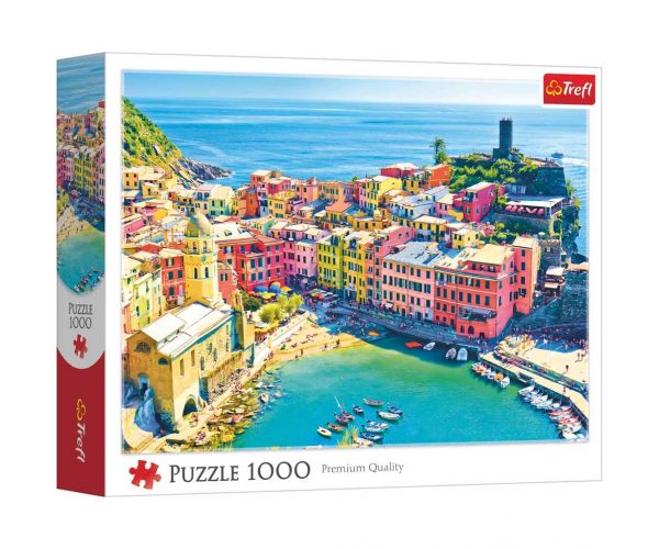 Orașul pitoresc Vernazza, Liguria, Italia puzzle de 1000 de piese - Trefl