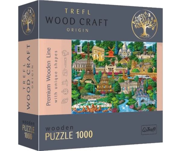 Wood Craft Locuri faimoase: Franța 1000 bucăți premium lemn puzzle - Trefl