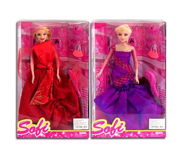 Sofi păpuşă în haine elegante cu piaptănă în 2 variante