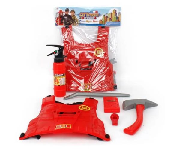 Set de joacă pompieri cu armură și accesorii