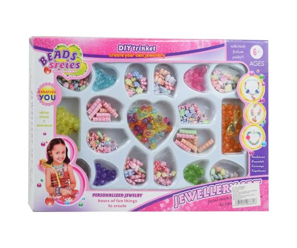 Beads Series: Set de bijuterii cu peste 200+ de mărgele colorate în culori și forme amestecate