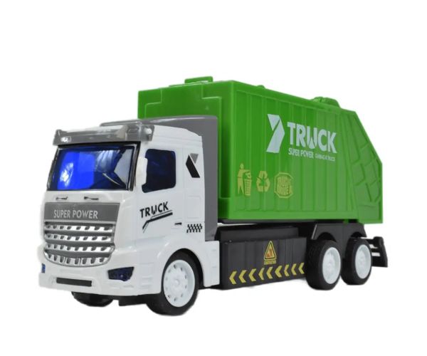 Camion de gunoi cu telecomandă RC cu lumină 1/48 scară 27MHz 20cm