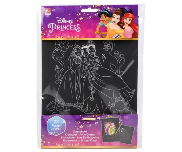 Disney Princess: 2 bucăți Scratch Art set - Canenco