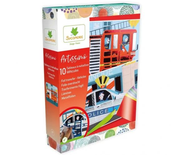 Sycomore: Artissimo Decorați cu folie metalică set creativ - Vehicule