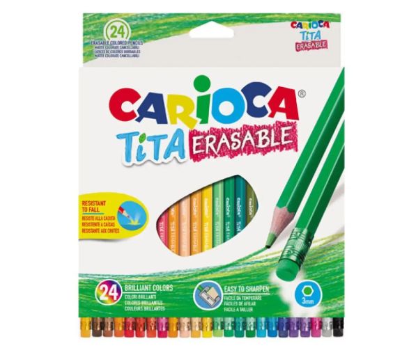 Tita creion colorat set 24 bucăți cu radieră - Carioca
