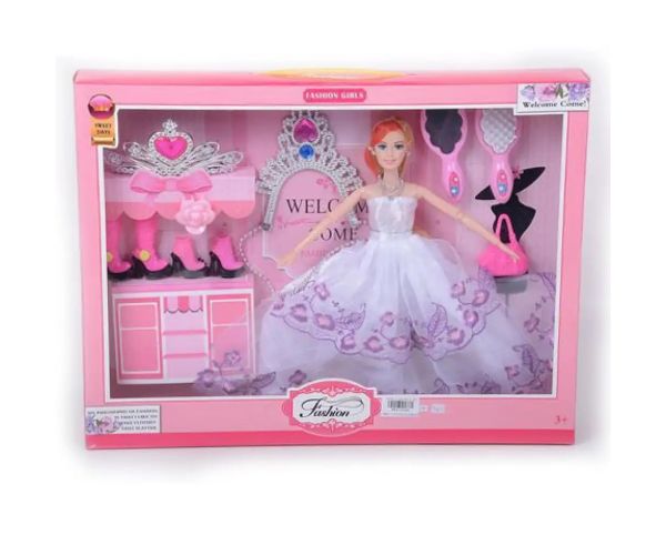 Păpușă de modă haine bal cu accesorii 28cm