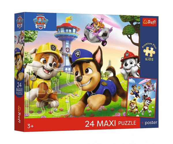 Paw Patrol Plimbare veselă cu cățelușii 24 de piese Maxi puzzle - Trefl