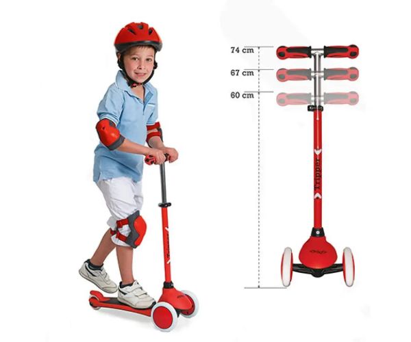 On and Go trotinetă trei roți culoarea roșie - Mondo Toys