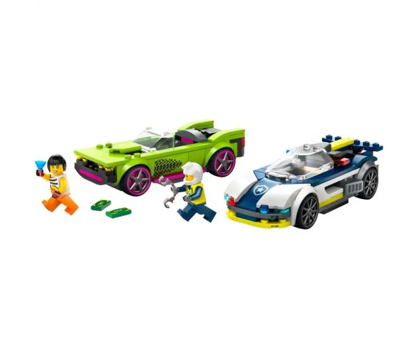 LEGO® City: Urmă de mașină de poliție și mașină sport (60415)