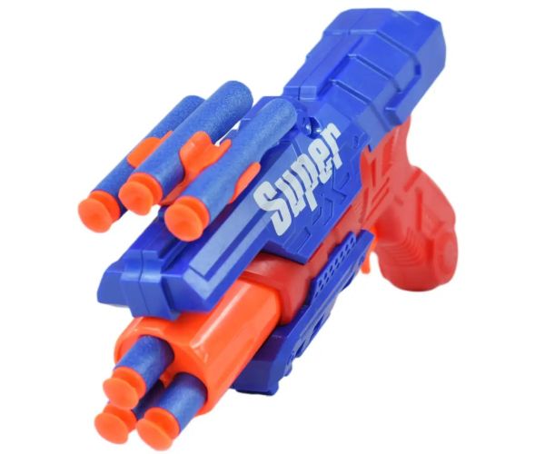 Super Gun: Pistol cu gloanțe de burete cu cartușe cu o distanță de tragere de 12 metri 23x13cm