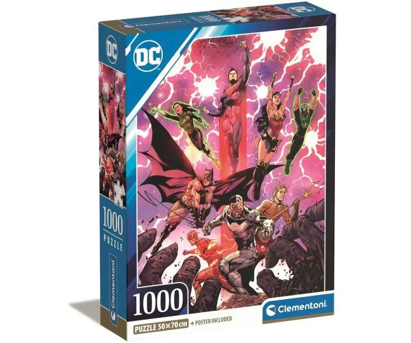 DC Comics: Liga Dreptății puzzle compact de 1000 de piese 50x70cm - Clementoni