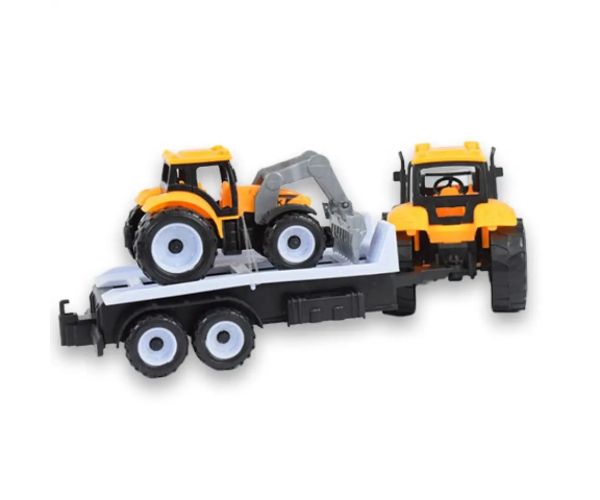 Engineering Truck: Set de mașini de lucru două părți cu transportor de bușteni și tractor cu remorcă