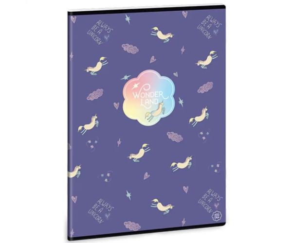 Wonderland unicorn caiet cu pătrățele A4